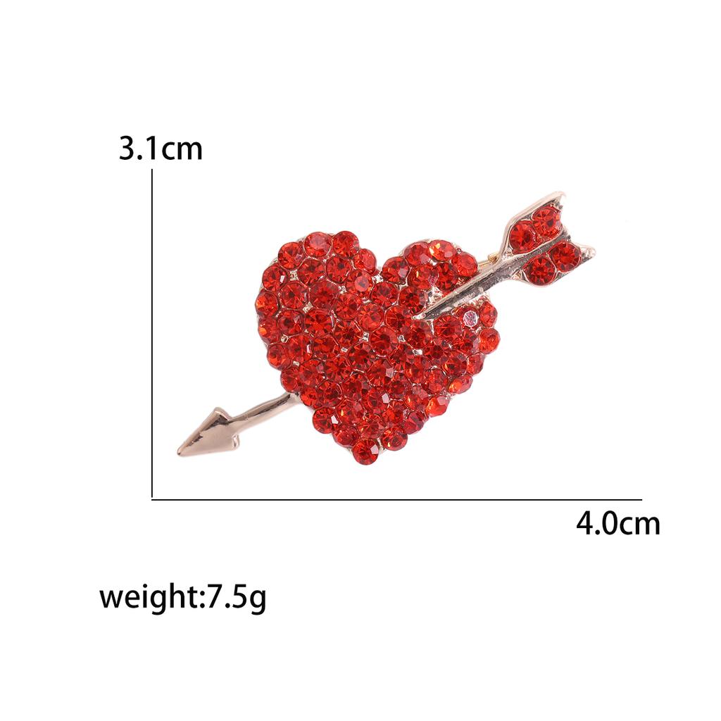 Rhinestone Love Brooches for Women Unisex Enamel Heart Pins Banquet Party Backpack Gifts Jewelry Accessories
