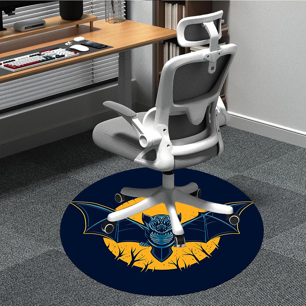 1pc Bat Moon Office Round Area Rug, Under Office Chairs Bedroom Living Room Home Decor, Room Deco, Available In Various Sizes