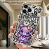 Phone Case: 2D Flat Suitable for iPhone 18 17 16 15 14 13 Pro, Transparent Four Corner Protective Case, Purple Glitter Little Bear, Christmas and Hall