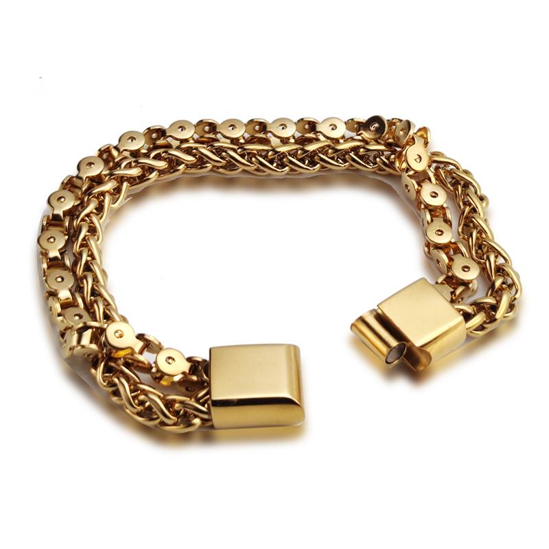 

12mm*6mm Stainless Steel Link Chain Bracelet Fashion Simple Men Women Wrist Jewelry Fashion Punk Male Bangle Gift Wholesale Bulk 22cm золотистий