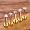 2/4PC Labret Tragus Stud Earrings 16G Surgical Stainless Steel CZ Crystal Monroe Helix Cartialge Conch Medusa Lip Body Piercing