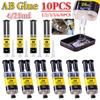 1-10 Peças Cola Epóxi AB de Alta Resistência Industrial Adesivo de Reparo de Resina Epóxi 4ml/25ml Para Metal Plástico Madeira Vidro Pedra Cerâmica Casa
