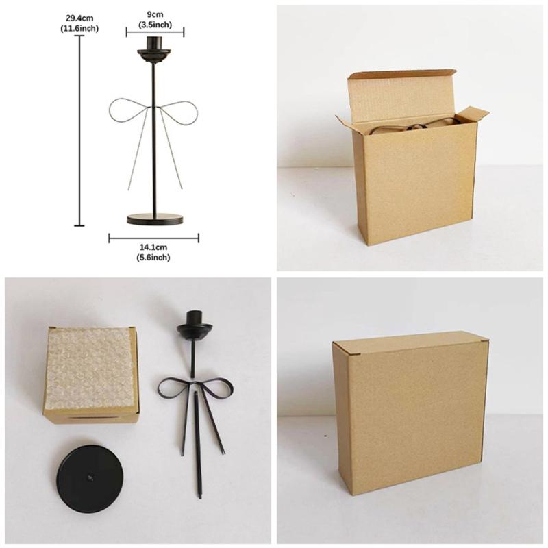 Decorative Candle Stands Iron Taper Candle Holders Bowknot Candlestick Holders for Wedding,Dinning,Party Decorations