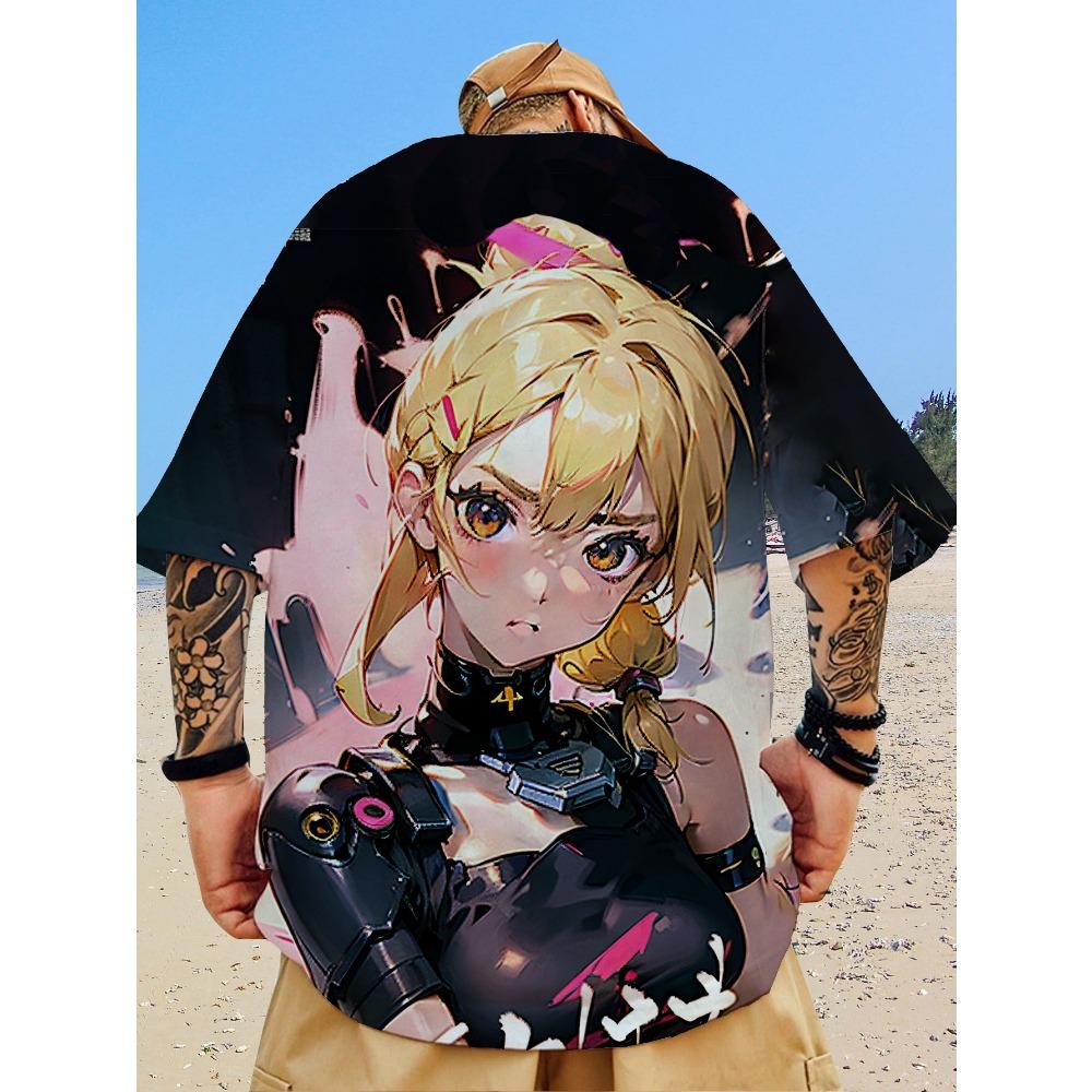Men's T-shirt Anime Girl Character T-shirt 3D T-shirt