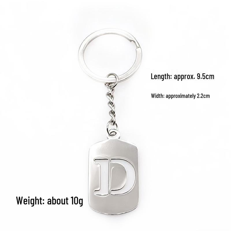 Pendentif Porte-clés 26 Lettres en Acier Inoxydable Creux - Polyvalent pour Sac à Dos, Voiture, Plaque Militaire