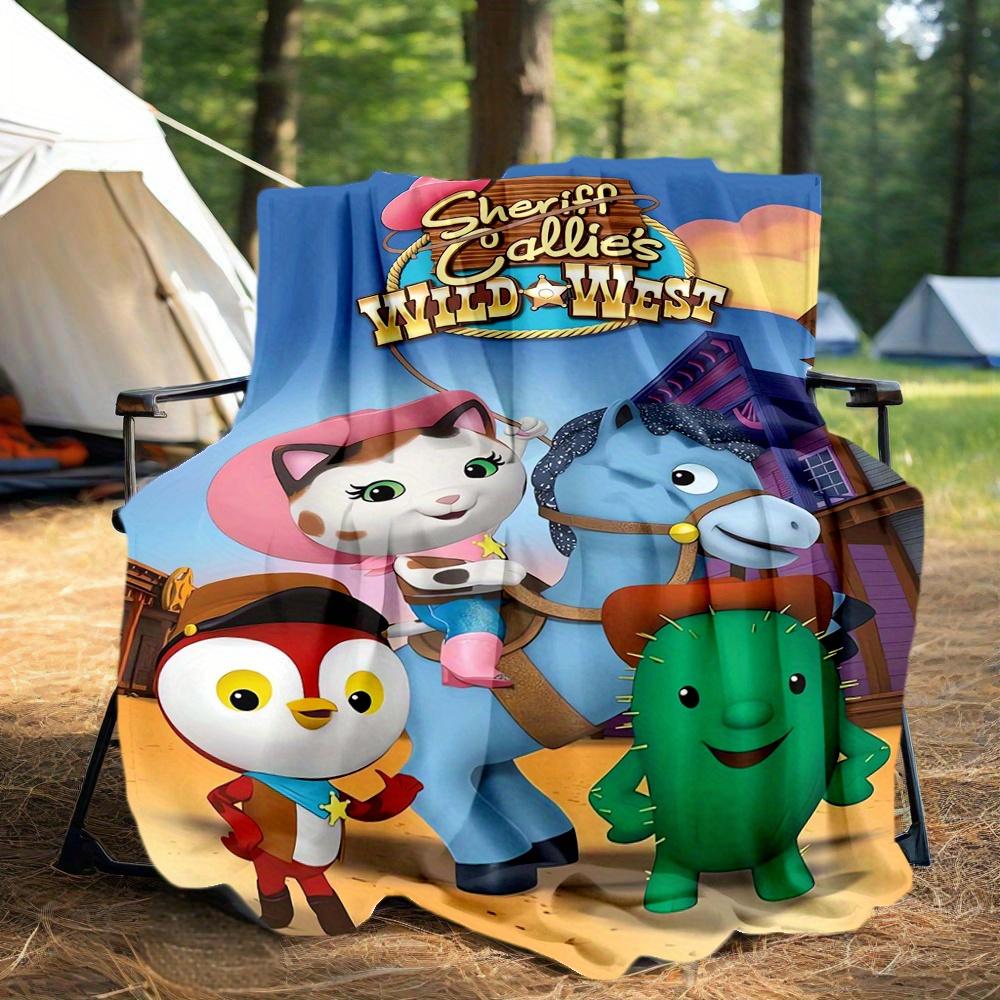 1pc, Sheriff Callie's Wild West Blanket Cartoon Throw for Outdoor Blankets, Gift Idea, All Seasons Use, Camping, Car Blankets