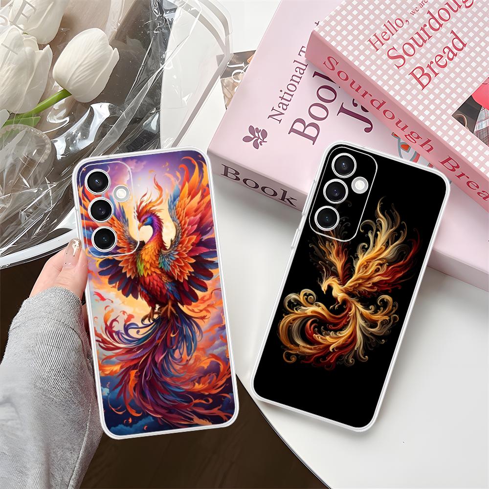 Luxury Phoenix Mobile Cell Phone Case for Samsung Galaxy S25 S24 S23 S22 S21Plus FE Ultra Clear Colorful Cover Cellphones Pretty