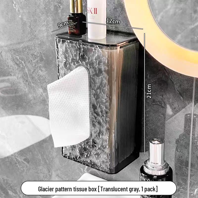 Glacier Pattern Wall-Mounted Tissue & Washcloth Storage Box