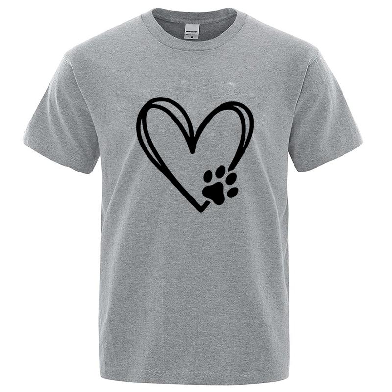 Summer Tshirt Cotton Blend Funny Cat Love Print Unisex Loose Oneck Cool T Shirt for Unisex Short Sleeve Tshirt Male Tees Tops