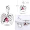 100%Copper Charms Perfume Coffee Fit Original Bangle Heart Charm Dangle Pendant Beads Bracelet Necklace Diy Jewelry Gift