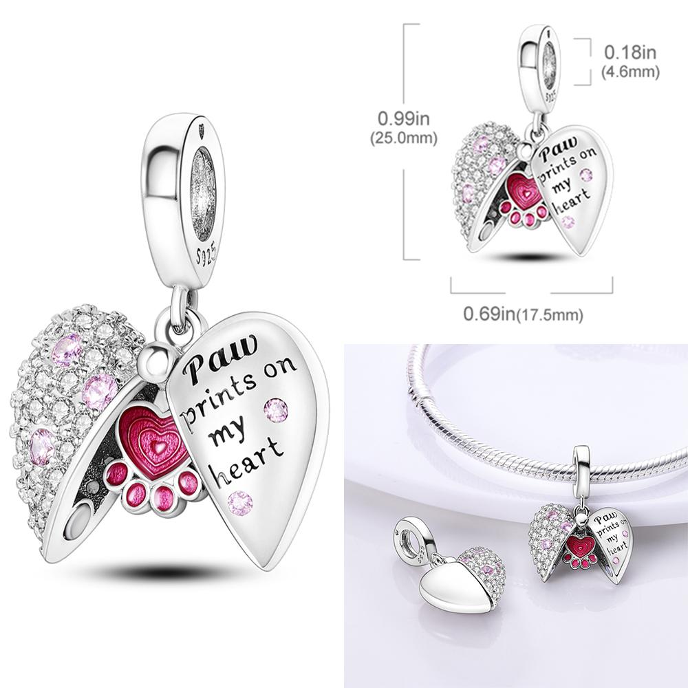 100%Copper Charms Perfume Coffee Fit Original Bangle Heart Charm Dangle Pendant Beads Bracelet Necklace Diy Jewelry Gift