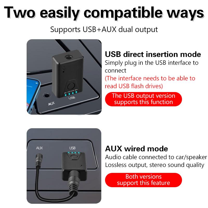 

2 In 1 Bluetooth 5.4 Audio Receiver Transmitter Stereo Usb Wireless Adapter For Car чорний