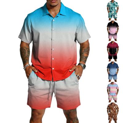 Men's Casual Lightweight Breathable Short-Sleeve Shirt And Shorts Set