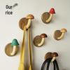 Nordic Wooden Mushroom No-Drill Adhesive Hook - Creative and Cute Coat Hook for Entrance, Bedroom, Dorm, or Door.