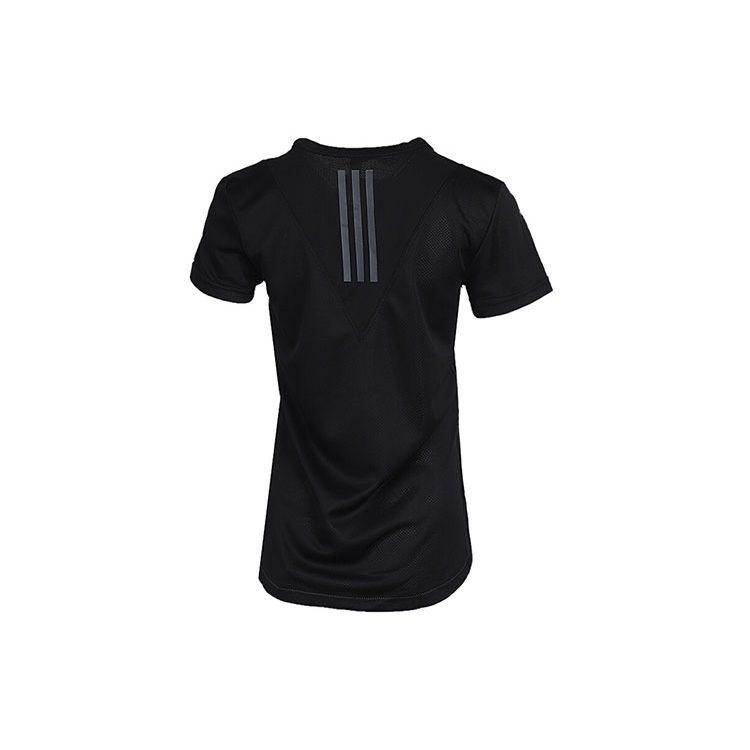 Adidas T Shirts Women's Black Crew Neck Thin Straight Fit FK9615