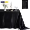 Rechteckige Satin-Tischdecke Hochzeitstischdecke Weiß Schwarz für Party Geburtstag Veranstaltungen Bankettdeko Zuhause Abendessen Tischdecken