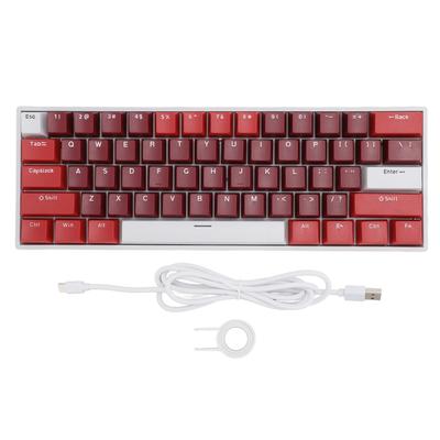 Kablosuz RGB Mekanik Oyuncu Klavyesi 61 Tuş Kırmızı Anahtar Çoklu Işık Efektleri Mekanik