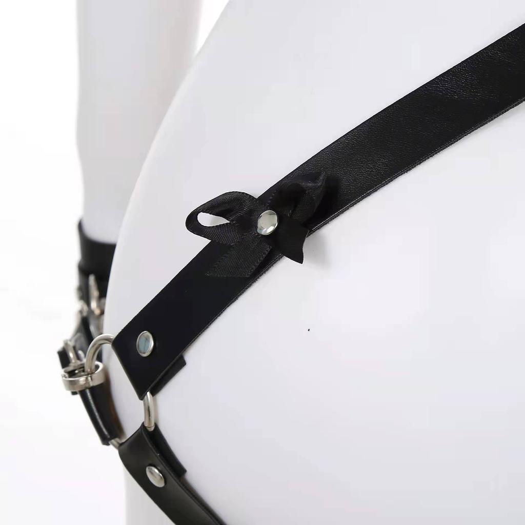Best Selling and America Couple Sex Toys Leather Double Sided Personal Binding Hollow Out With Handcuffs Wearing
