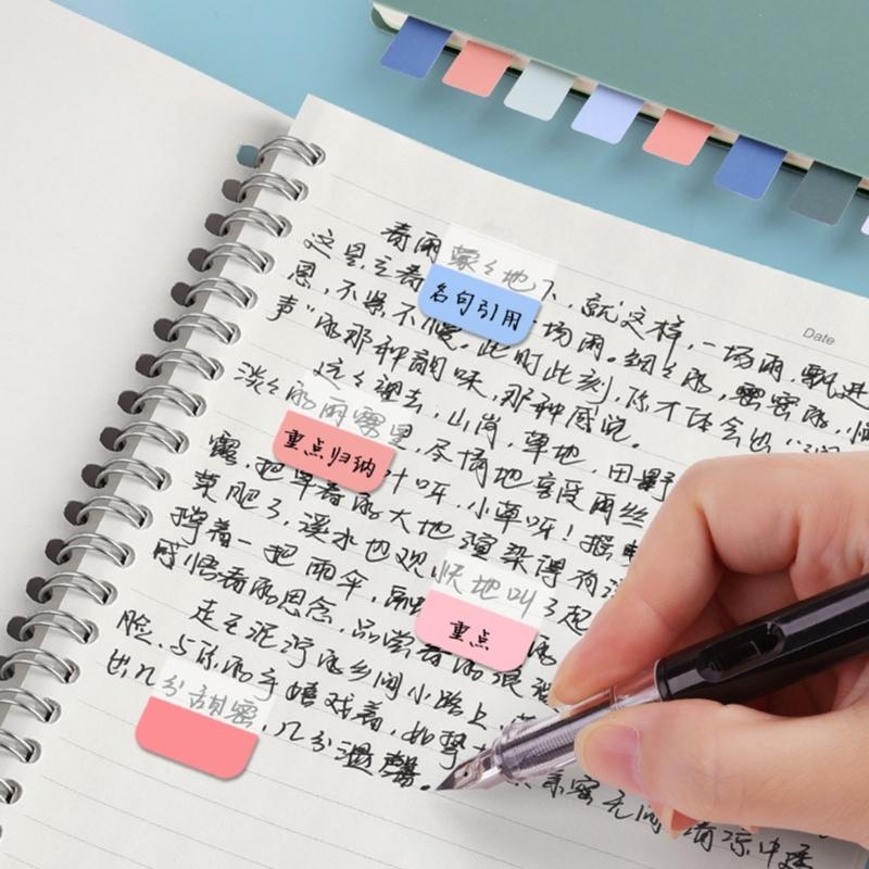 Colored PET Label 30/60/120Pcs Repositionable Writable Adhesive PET Note Page Marker for Notebook Planner Binder Folder