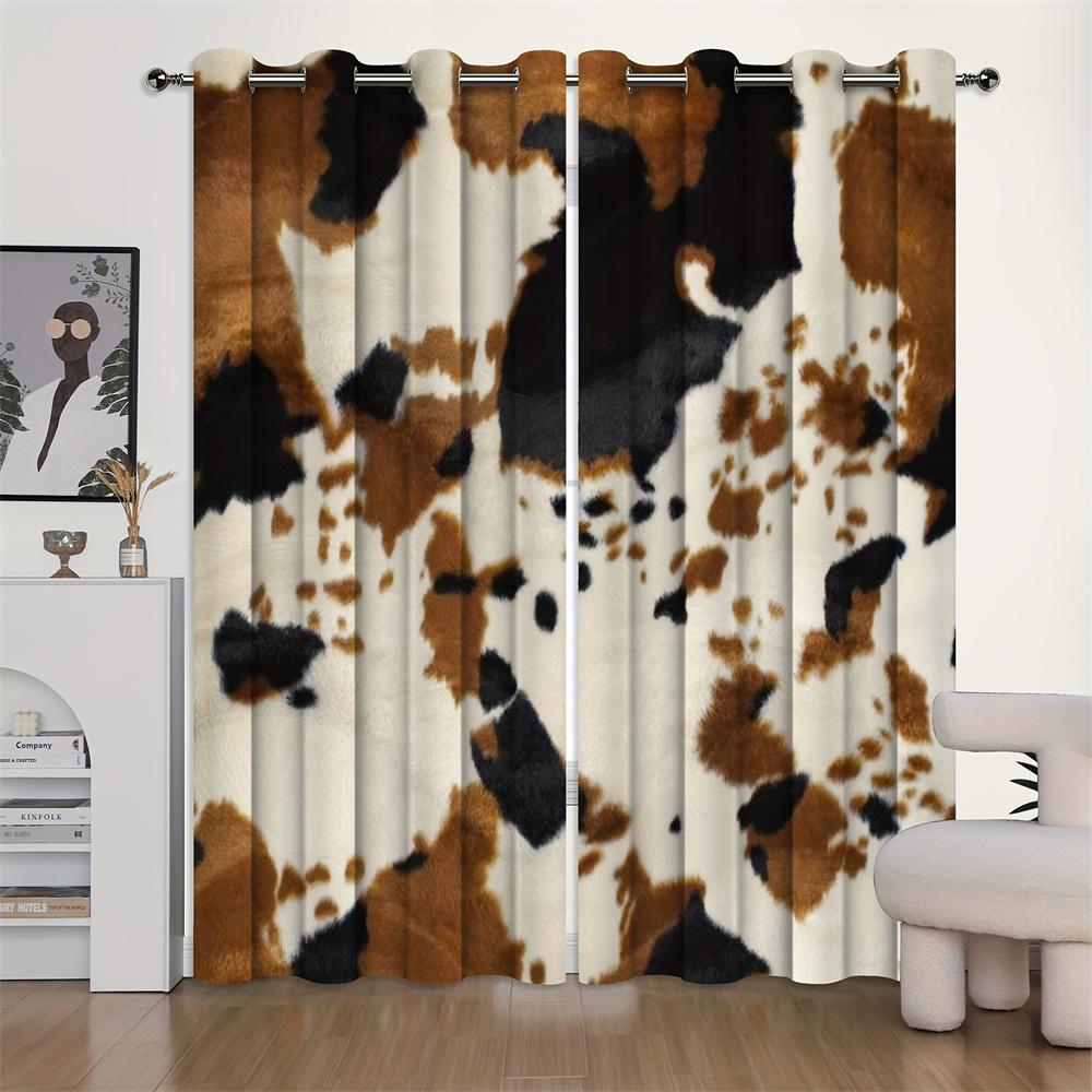 Cow Print Farm Aniaml Western Cowboy Window Curtain Blinds For Living Room Kid's Bedroom Bathroom Kicthen Door Home Decor2Pcs