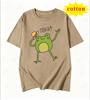 American Cartoon Tattered Frog Print Tshirt With Quirky Emotional Style Casual Short Sleeved Summer Top