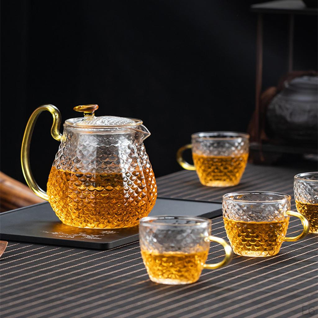Elegantes Glas-Teekannen-Set mit Sieb - Perfekt für losen Tee