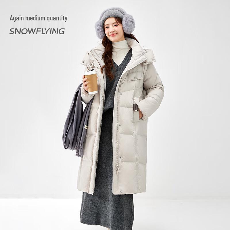SNOWFLYING Women's Mid-Length Hooded Down Jacket