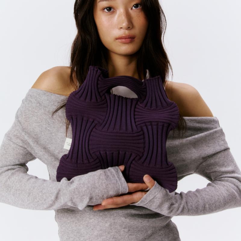 Pleatsmama New Bow Bag Deep Purple