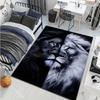 1PC Black and White Lion Art Carpet for Living Room Bedroom Sofa Home Decor Rus Non-slip Floor Mat Luxury Gift Multiple Sizes