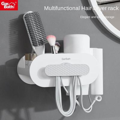 Porta-asciugacapelli Portaoggetti per WC a parete con punch gratuito per bagno