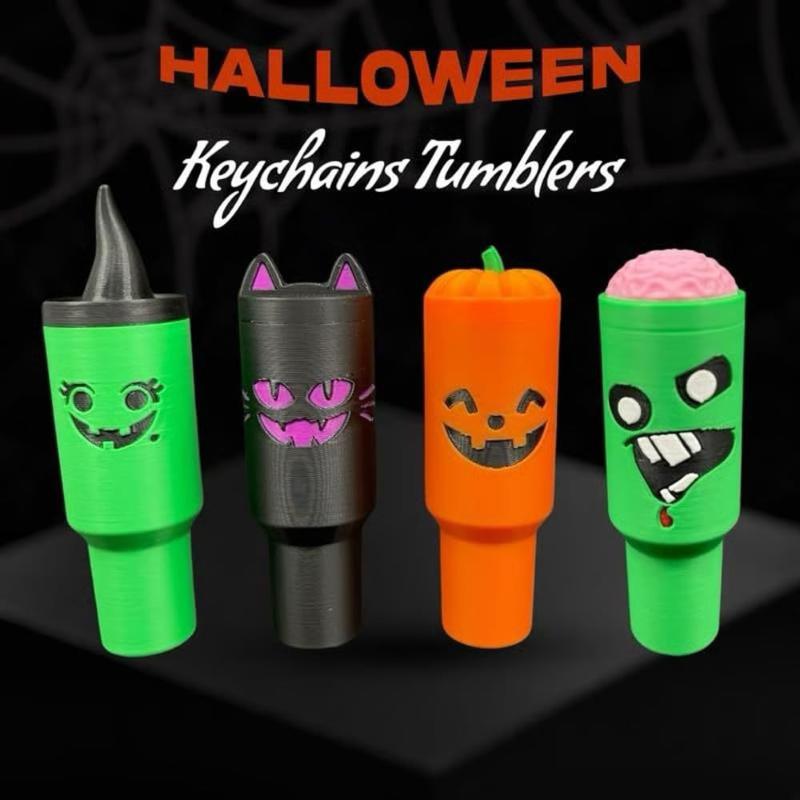 Mini Tumbler Keychain Container Chapstick Holder Fun Key Ring Handbag Charms Decorative Pendant Hallowmas Christmas Party Favors