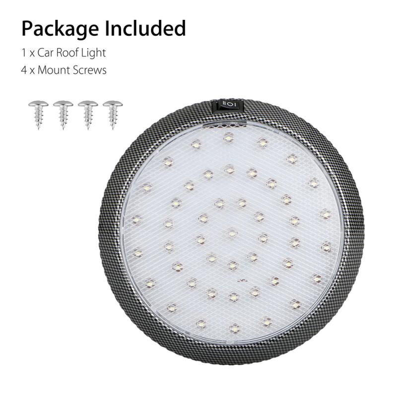 Automobiles Car Dome Roof Ceiling Interior Light LED Car Interior Reading Light White Round Style 46LED 12V Bulb Reading Lamp