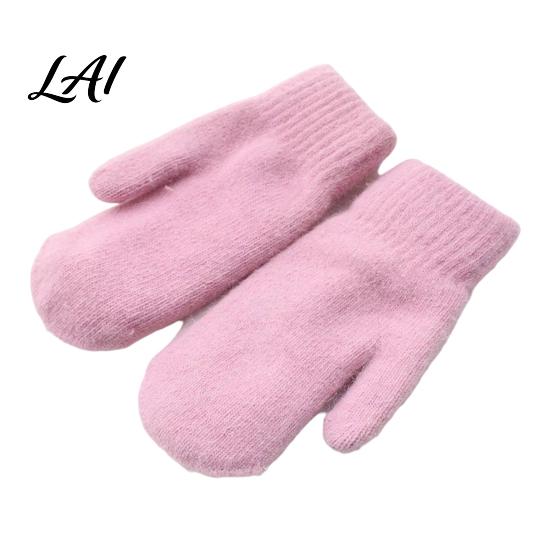 Soft Imitation Rabbit Fur Gloves 1 Pair Winter Warm Mittens for Women Cold Weather Plush Knit with Thick Lining And Elastic Rib Cuffs Outdoor Thermal