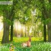 Fresh Forest 3D Wall Mural, Deer and Bird Wallpaper for Living Room Bedroom Office Kids Room
