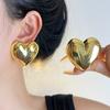 Special-Interest Design Exaggerated Three-Dimensional Large Heart Shape Ear Clip Non-Pierced Female 2024 New Arrival Best Selling Fancy Earrings