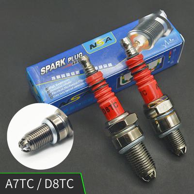 Renn-Zündkerze mit 3 Elektroden 10 mm A7TC passend für GY6 50cc 110cc 125cc 150cc ATV Roller Dirt Bike Go Kart Motorradzubehör