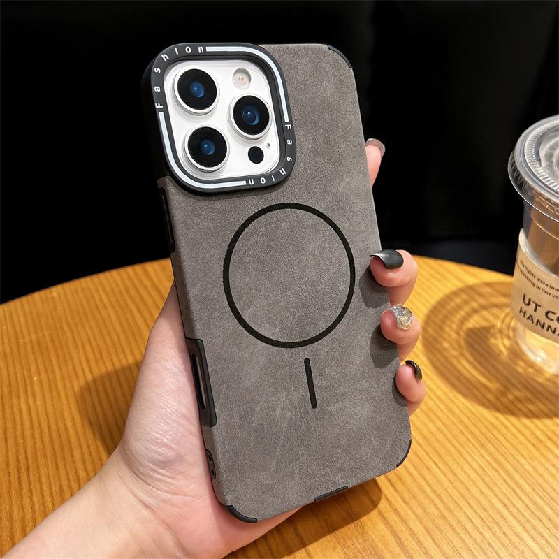 For Magsafe Luxury Leather Hybrid Shockproof Cases For iPhone 11 12 13 14 15 16 Pro Max 16 Plus Magnetic Wireless Charging Cover
