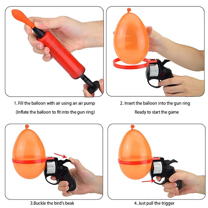 Russian Roulette Balloon Games Funny Turntable Balloon Board Game Gambling Gas Ball Gun Prank Toy Party Parody Water Ball Gun