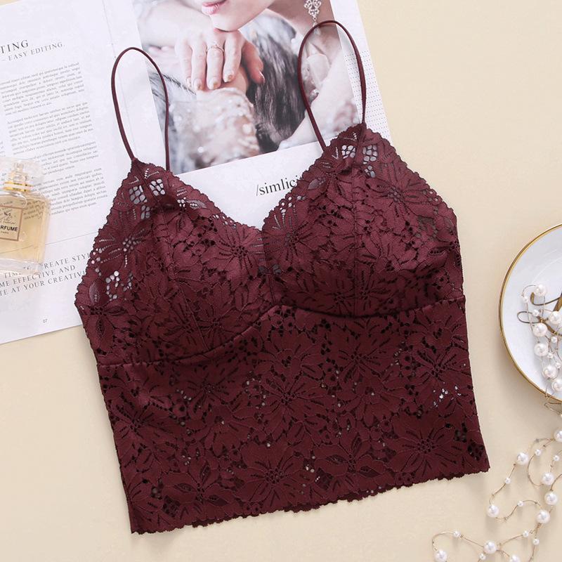 French Summer Suspender Sexy Soft Lace Bra Underwear Bra Women's Thin Skinny Shoulder Strap Vest Breathable