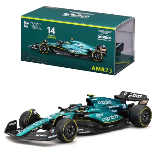 

Bburago F1 2023 Model 1/43 Scale Signature Series Aston Martin AMR23 #14 Fernando Alonso Miniature Car Diecast Model 18-38091(#14)