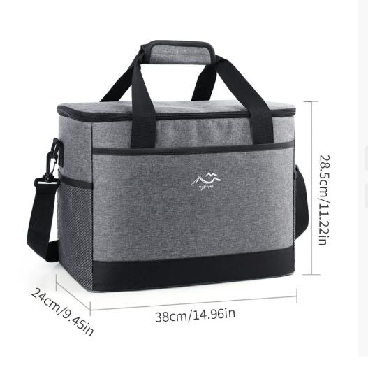 

Large-Capacity Square Ice Packs Minimalist Insulated Lunch Box Bag Crossbody Fresh-Keeping Picnic Bag for Outdoor Use серый