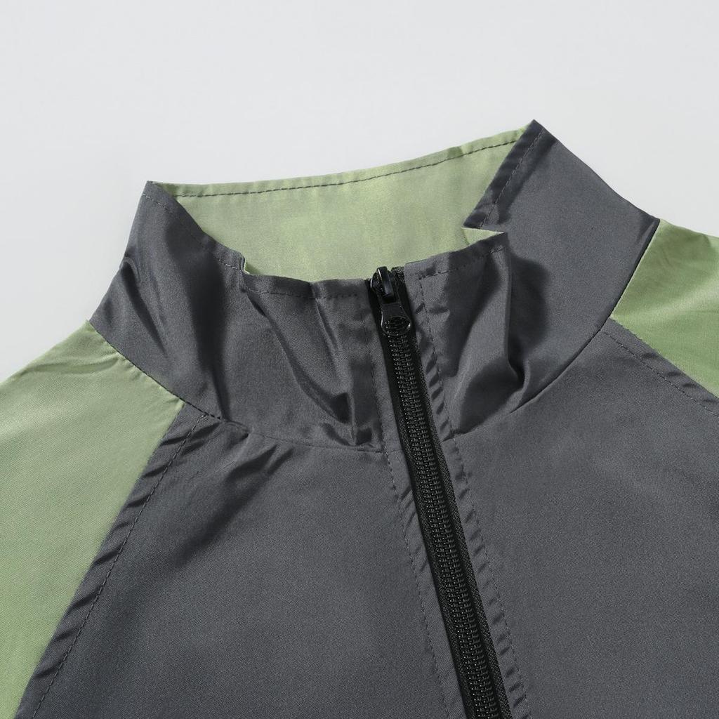 European and American Men's Stand-up Collar Jacket: Autumn/Winter Color Block Casual Coat