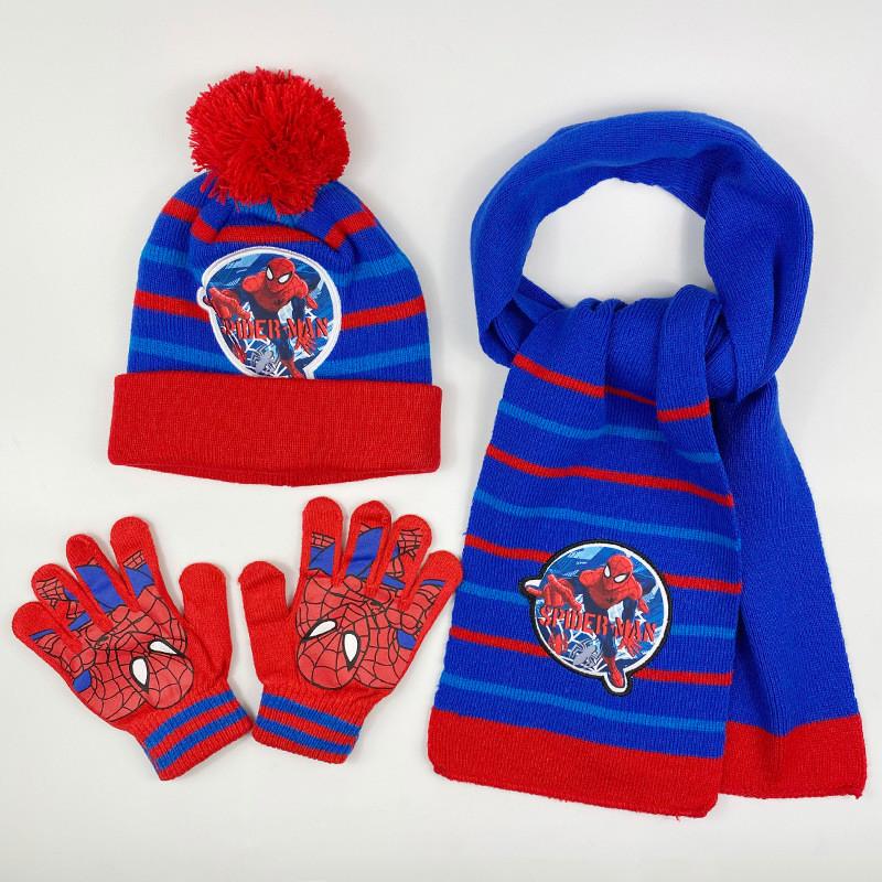 Cozy And Colorful Spider Man Knit Hat Scarf And Gloves Set For Boys Autumn Winter Outdoor Fun