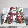 Christmas Snowman Plush Blanket Girls Boys  Flannel Bedding Throws For Outdoor Warm Soft Design Quality Bedspread Gift