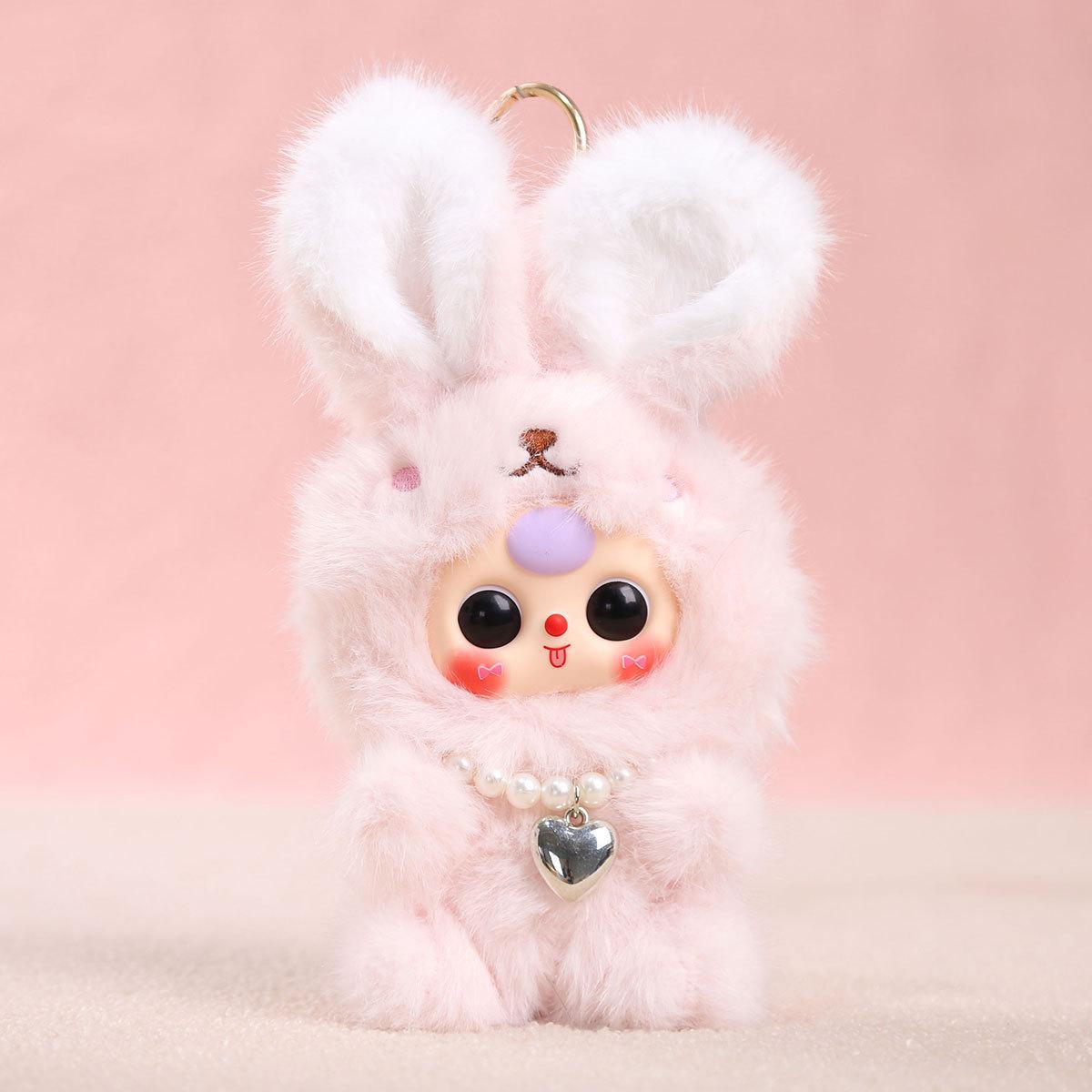 

Baby three-year-old turned into vinyl doll animal plush toy doll pendant keychain wholesale birthday gift girl About 15cm (without ears)/100g
