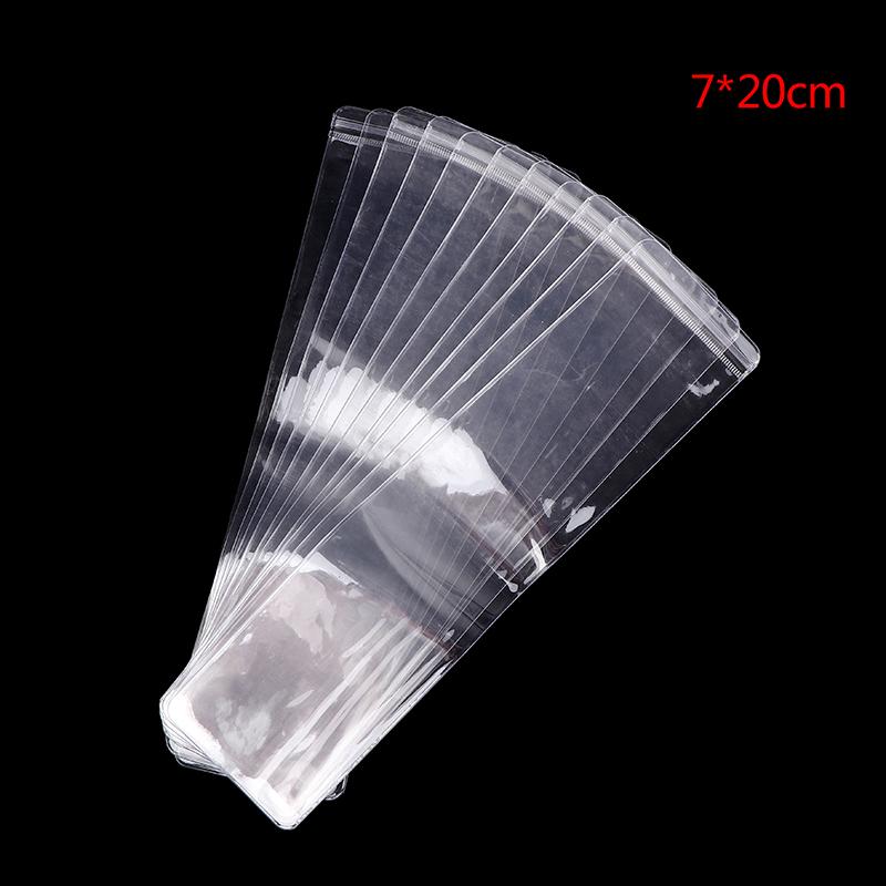 11Pcs Long Clear Pvc Jewelry Zip Lock Bags Waterproof Dustproof Battery Earring Beads Packing Storage Watch Bags