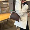 Women's PU zipper sewing line bags top handle tote bags solid casual high-quality bag high