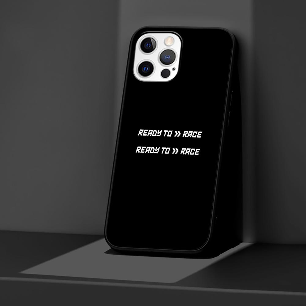 Custodia Ready To Race per iPhone 14 13 11 12 Pro Max XR 7 8 + X 6 6S Plus XS SE 2020 Coque Nera Morbida Cover per Telefono Silicone Funda