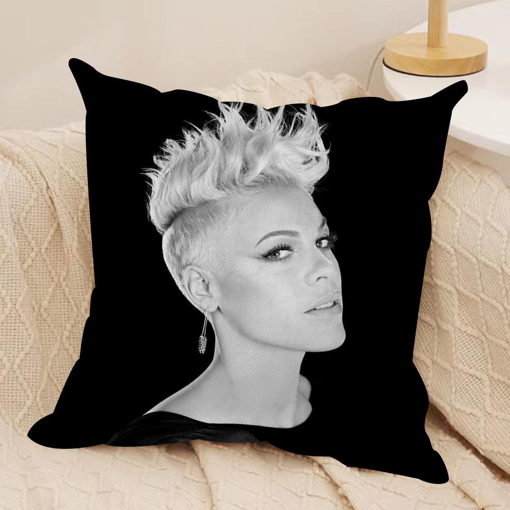 Pink Trustfall Pnk Singer Cushion Cover Silky Short Plush DoubleSided Printed Pillow Case for Sofa All Seasons Home Decor Gift