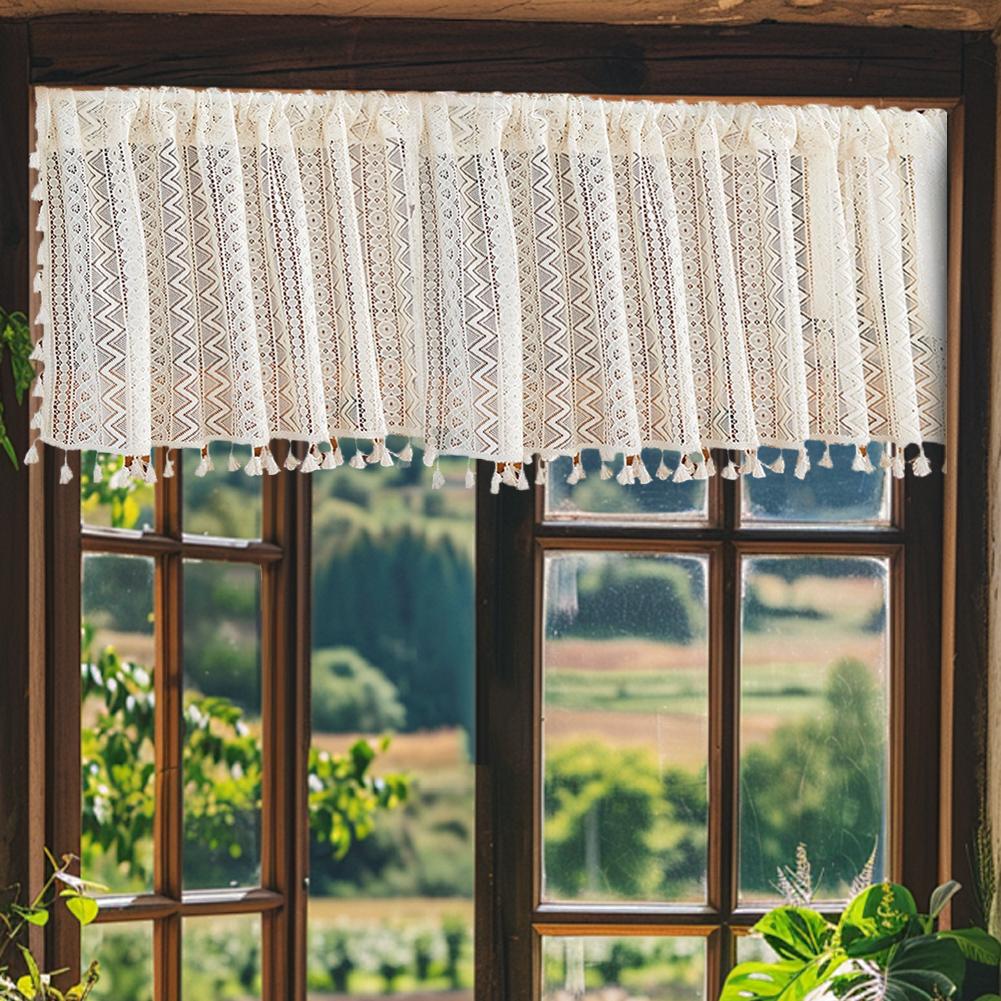 

Очаровательные бежевые полушторы в стиле бохо с винтажным полым дизайном для кухни для кафе 150 45 см 150 60 см 150 100 см 150x45